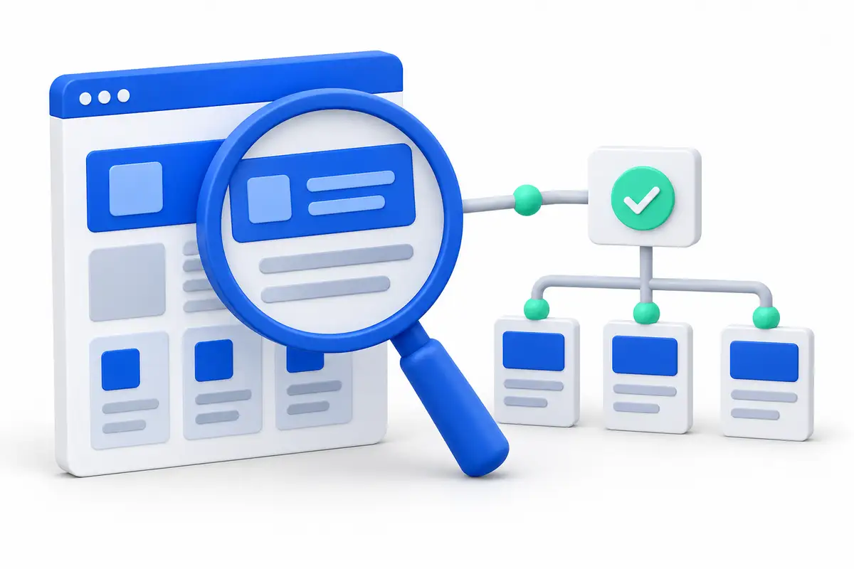 Ilustración conceptual: seo técnico para que encuentren tu negocio.